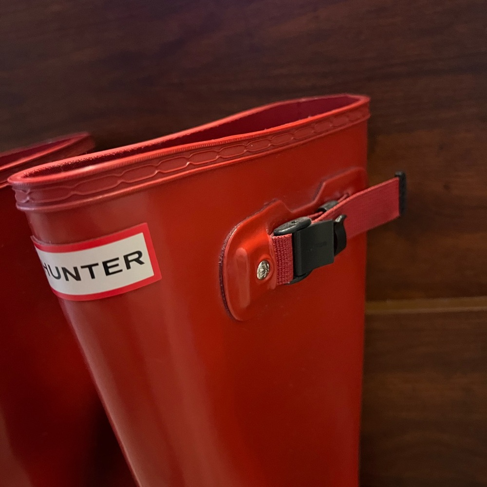 Women’s Red Glossy Hunter Boots